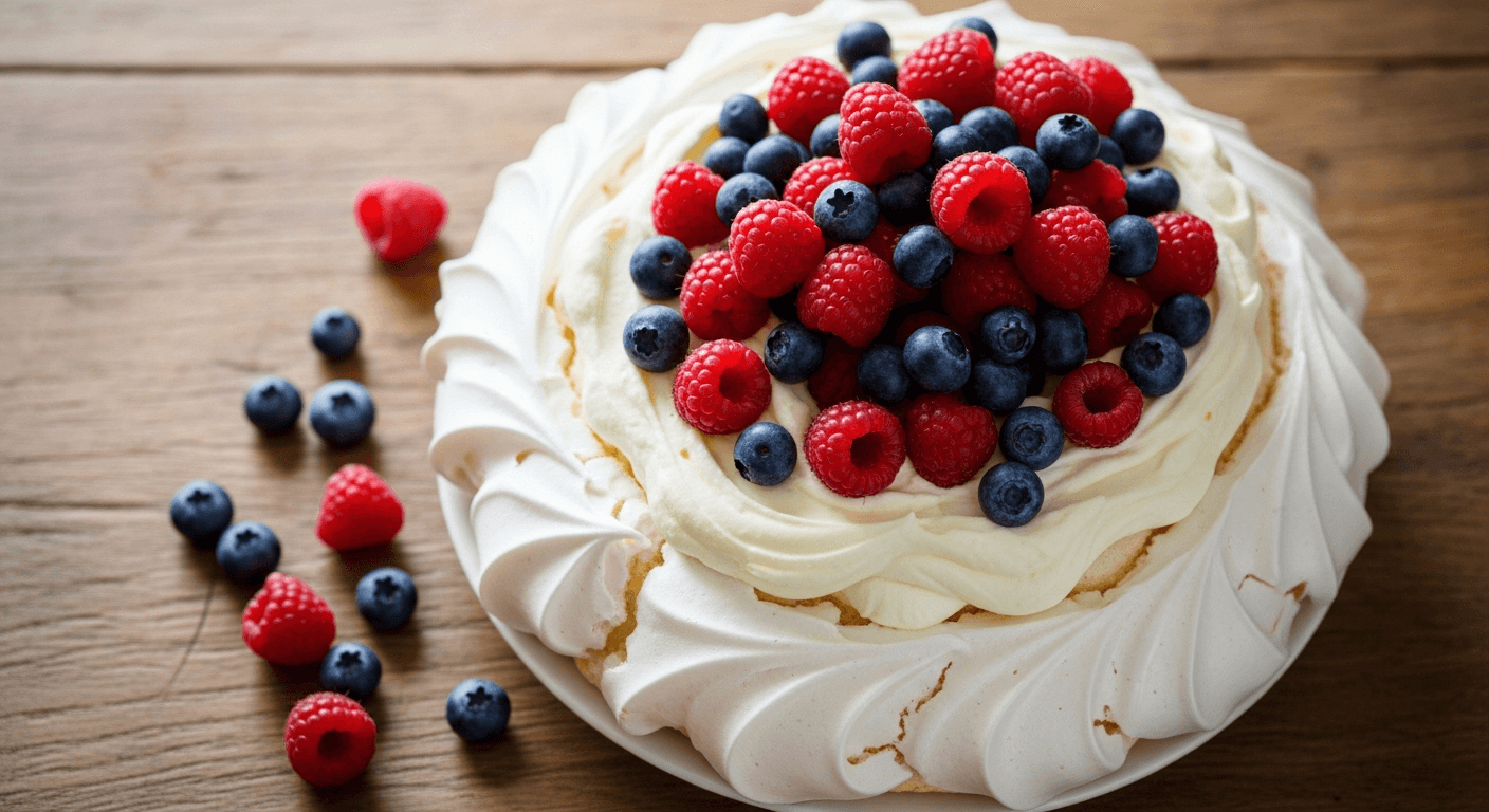 Pavlova aux Fruits Rouges et Crème Mascarpone Vanillée : Légèreté et Gourmandise